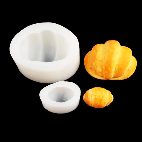 Croissant Shape Silicone Mold Realistic Cow Horn Bread Fondant Cake Decoration DIY Soap Candle Resin Craft Tool