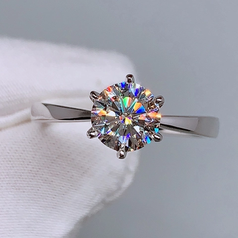 Elegant Copper Crown Six-Prong Rhinestone Open Ring Adjustable Wedding Engagement Jewelry Finger Ring For Women Simple Style