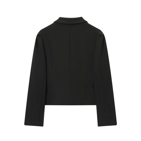 Donna Blazer E Gonna Midi Elegante Maniche A Sbuffo Giacca Corta Vita Alta Gonna Con Spacco Poliestere