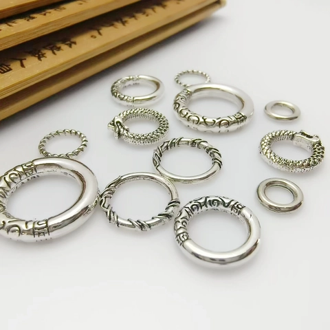 Anneaux De Connexion En Alliage Rétro Breloques Gravées Vintage Pour La Fabrication De Colliers Bracelets DIY Accessoires Style Ethnique
