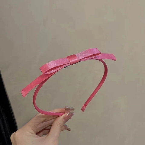 Cerchietto Con Fiocco In Raso Sottile Dolce Elegante Tessuto Fatto A Mano Accessori Per Capelli Donne Ragazze