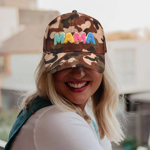 Cappello Da Baseball In Velluto A Coste Donna Patch In Ciniglia MAMA Camouflage Leopardo Regolabile Berretto Da Sole