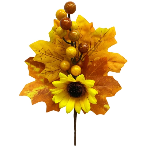 Künstliche Herbst Ahornblatt Sonnenblume Kürbis Pinienzapfen Beere Picks Für Erntedankfest Halloween Home Decor Blumenarrangement