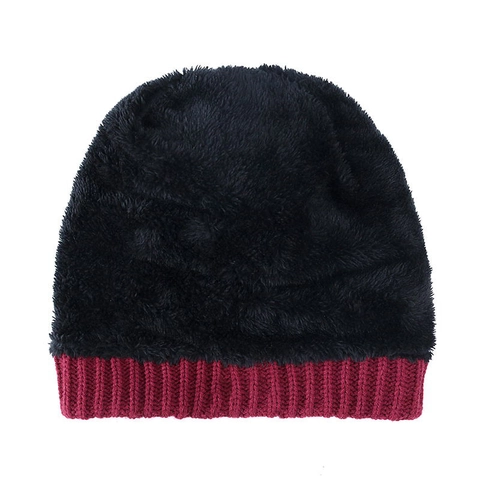 Adult Winter Warm Knit Beanie Hat With Faux Fur Pom-Pom Fleece Lined Thick Ribbed Cuff Thermal Solid Color Outdoor Skull Cap