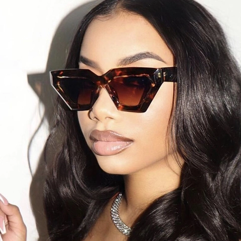 Lunettes De Soleil Cat Eye Géométriques Avec Monture PC Et Verres AC Protection UV400 Hip Hop Streetwear Vintage Femmes Hommes