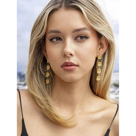 18K Gold Plated Stainless Steel Conch Shell Pendant Necklace And Drop Earrings Spiral Sea Snail Jewelry For Women Vacation Beach