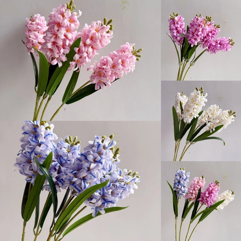 Artificial Hyacinth Single Stem Simulation Flower 3D Real Touch Soft PVC Home Wedding Table Decoration Floral