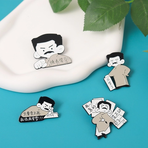 Broche en Émail de Dessin Animé Drôle Citations d'Étude Humoristiques Badge en Alliage pour Sac à Dos Vêtements Cadeau Créatif