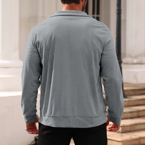 Heren Corduroy Jas Met Knopen Meerdere Zakken Trekkoord Kraag Casual Werkkleding Vintage Bovenkleding Lange Mouw