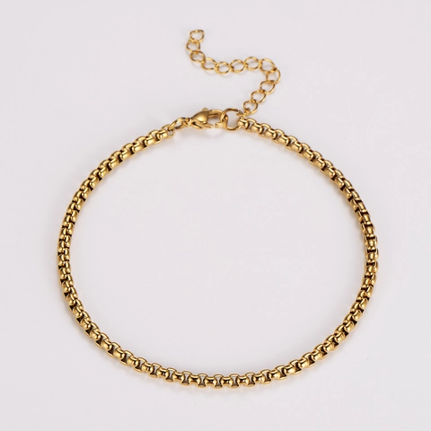 Minimalist 304 Stainless Steel Anklet 18K Gold Plated Simple Beach Foot Chain Jewelry For Women