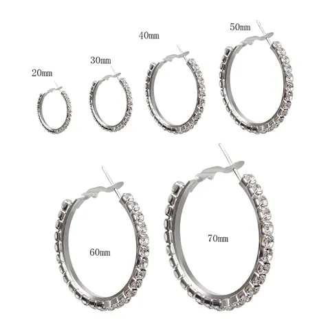 Boucles Doreilles Créoles En Cuivre Strass Scintillantes Surdimensionnées Élégantes Mode Style Célébrité Pour Femmes