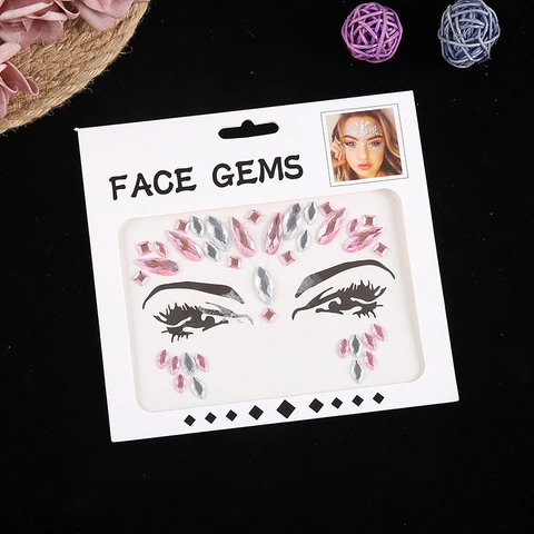 Bijoux De Corps Autocollants En Strass Acrylique Pour Le Visage Brillants Pour Festival Fête Mascarade Maquillage