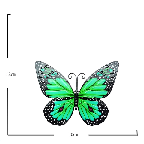 Metal Butterfly Wall Decor Colorful Hand Painted 3D Hanging Ornament For Garden Fence Patio Indoor Outdoor