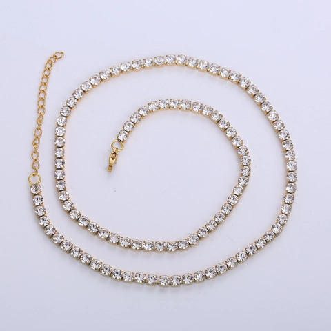 Collana A Catena Tennis Scintillante Acciaio Inossidabile Zircone Incastonato Stile Hip Hop Gioielli Eleganti Da Donna