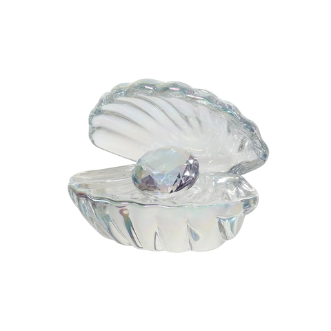 Ornement Artisanal Coquillage en Cristal Avec Perle De Diamant Figurine D'Animal Verre Décor De Bureau Feng Shui Pour Porche Maison