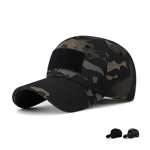 Tactische Honkbalpet Camouflage Katoen Ripstop Verstelbare Outdoor Trainingshoed Met Klittenband Patch Gebied