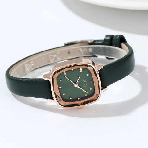 Elegante Reloj De Cuarzo Cuadrado Para Mujer Correa De Cuero Impermeable Minimalista Moda Vintage Reloj De Pulsera Lujo