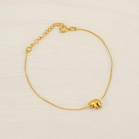 Minimalist 3D Puffed Alphabet Bracelet 18K Gold Plated Stainless Steel Bubble Letter Jewelry For Women Girls
