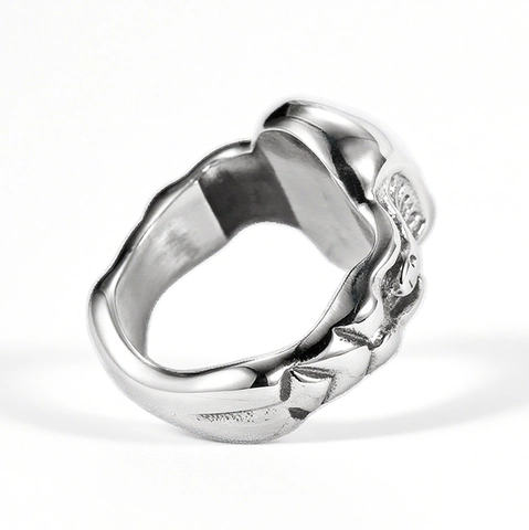 Anello Teschio Retrò Acciaio Inossidabile Intagliato Stile Punk Gotico Biker Gioielli Per Uomini