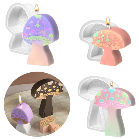 3D Paddestoel Siliconen Vorm DIY Aromatherapie Kaars Gips Hars Ornament Epoxy Gieten Pasen Huisdecoratie Knutselen
