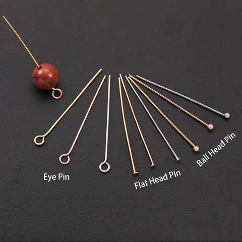 Stainless Steel Head Pins Eye Pins Ball Head Pins Diy Jewelry Making Supplies For Beading Earrings Polished Findings