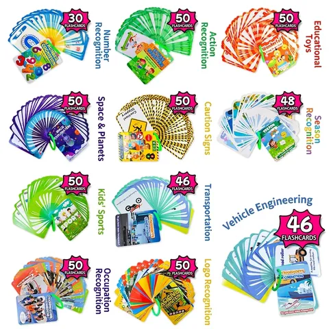 Flashcard Educative Per Bambini Apprendimento Precoce Vocabolario Inglese Carte Di Cognizione Con Raccoglitore Montessori