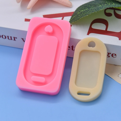 Silicone Mold Oval Heart Shape Tag For DIY Baking Fondant Chocolate Resin Casting Pendant Keychain Crafting Tool
