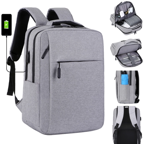 Zaino Per Laptop Aziendale Tessuto Oxford Porta Di Ricarica USB Grande Capacità Impermeabile Viaggio Scuola Uomini Donne
