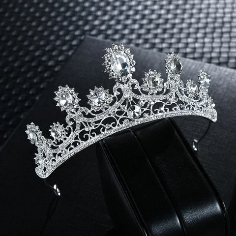 Barock Braut Krone Tiara Legierung AAA Zirkon Strass Hochzeit Geburtstag Party Prinzessin Haarschmuck Accessoires Für Frauen