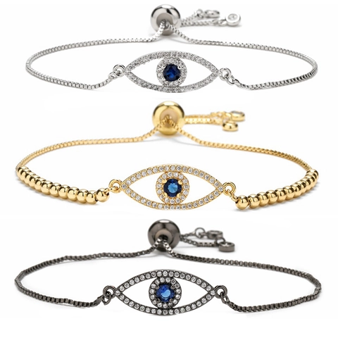 Boze Oog Hamsa Hand Armband Koper Zirkoon Schelp Verstelbare Schuifsluiting Geweven Touw Boho Sieraden Vrouwen