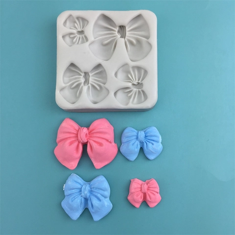 Molde De Silicona Con Forma De Lazo Múltiples Cavidades Para Chocolate Fondant Resina Artesanía Herramientas De Repostería