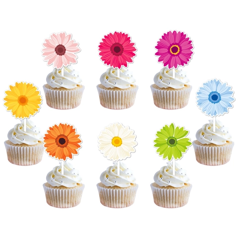 Decorazioni Per Cupcake In Carta Colorata Fiori Margherita Gerbera Decorazioni Per Torte Per Feste Primaverili