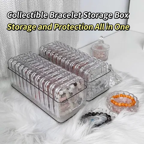 Transparent Acrylic Bracelet Jewelry Storage Box Dustproof Multi Slot Portable Jewelry Display Organizer Case For Beads