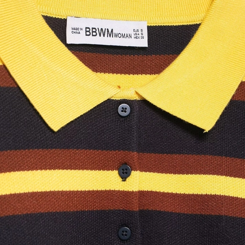 Suéter De Punto Polo A Rayas Para Mujer Manga Larga Retro Oversized Color Contrastado Jersey Informal Suave Y Holgado