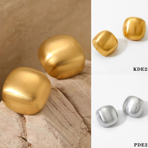 Boucles D Oreilles Puces Cubes 3D Avec Tige En Acier Inoxydable Texture Mate Brossée Géométrique Bijoux Personnalisés