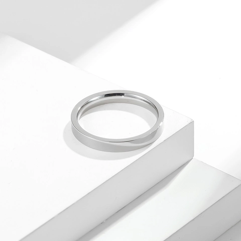 Anello A Fascia Semplice Minimalista In Acciaio Inossidabile Lucidato A Specchio Impilabile Gioielli Per Uomo Donna