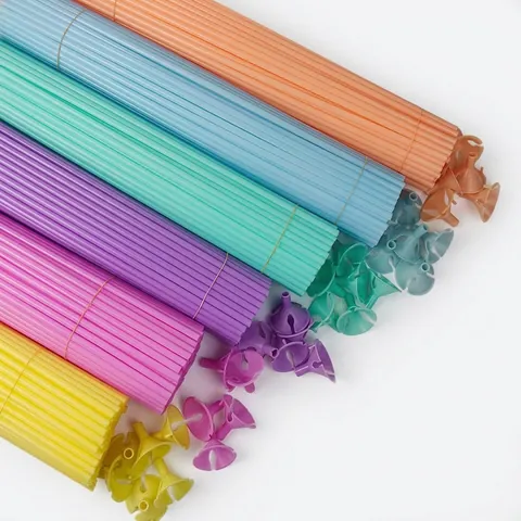Balloon Sticks And Cups PP Plastic Support Holders For Wedding Birthday Party Decoration Macaron Metallic Colors