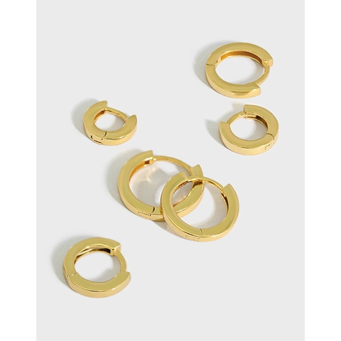 Orecchini A Cerchio In Argento Sterling 925 Minimalisti Geometrici Lucidati Tondi Huggie Fibbia Per Donna Elegante