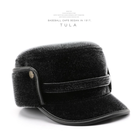 Gorro Térmico De Invierno Para Hombre Con Orejeras Piel Sintética Gorra Militar Plana Resistente Al Viento Suave Felpa