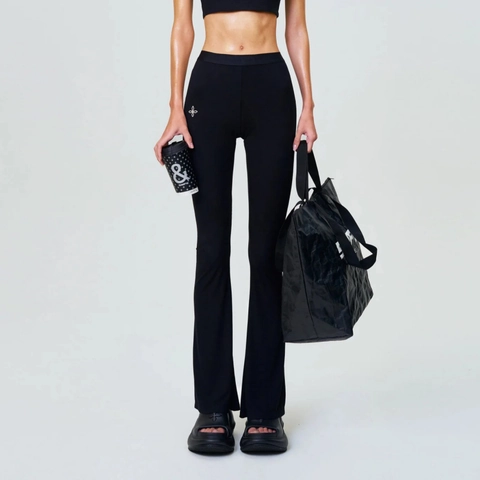 Pantaloni A Zampa A Vita Alta Da Donna In Viscosa A Costine Vestibilità Aderente Leggings Sportivi Vintage Elastici