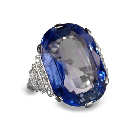 Anello Di Fidanzamento Di Lusso Con Zircone Blu Ovale Rame Placcato Argento Stile Vintage Pietre Laterali Per Donne
