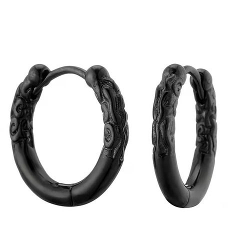Orecchini A Cerchio Con Rilievo Vintage Metallo Intagliato Motivo Nuvola Huggie Per Uomini Donne Stile Retrò Moda