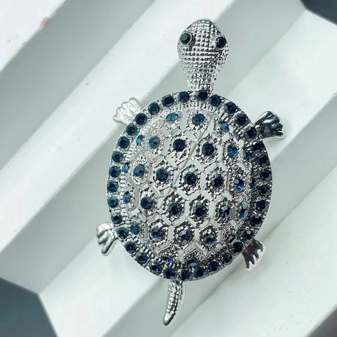 Cartoon Turtle Animal Brooch For Women Men Vintage Zinc Alloy Rhinestone Brooches Pins For Coat Clothes Scarf Jewelry Accessory