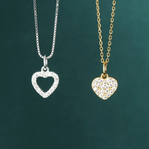 Heart Charm Pendant S925 Sterling Silver With Sparkling Cubic Zirconia For DIY Jewelry Making Necklaces Bracelets