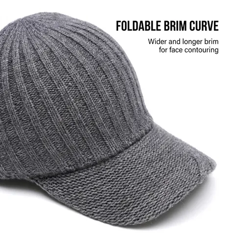 Gorra De Béisbol De Punto Invierno Cálida Cortavientos Acrílico Color Sólido Casual Ajustable Sombrero