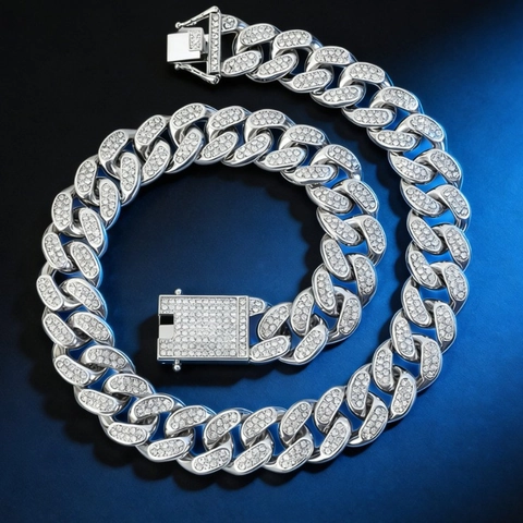 Collana Cuban Link Hip Hop Lega Strass Iced Out Gioielli Di Moda Per Uomo Donna Tendenza Individuale