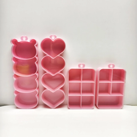 Scatola Di Immagazzinaggio In Plastica Rosa Con Scomparti E Coperchio Trasparente Per Gioielli Perline E Artigianato Organizer
