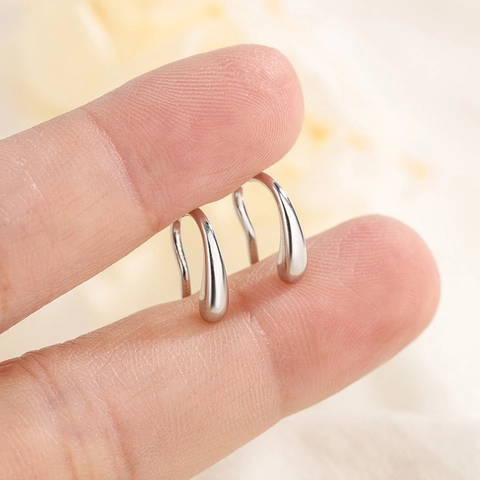 Pendientes de Gancho de Gota de Agua S925 Minimalistas para Mujer Cobre Con Poste de Plata de Ley 925 Regalo de Joyería