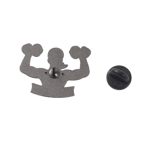 Broche de Aleación Tema Fitness Esmalte para Mujeres Niñas Forma de Pesas Gimnasio Insignia Lacada Hebilla Anti-exposición Joyería Deportiva