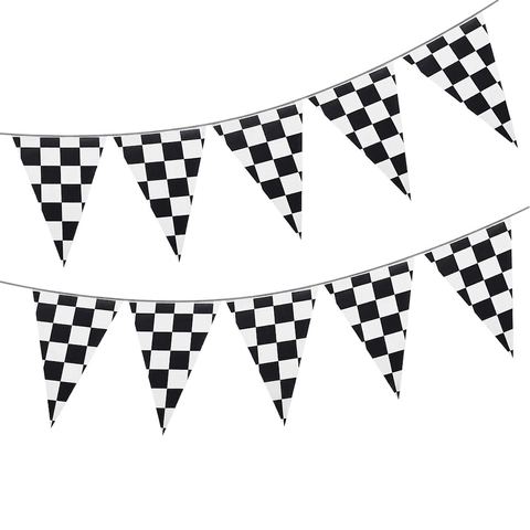Racing Checkered Flag Theme Party Tableware Banners Napkins Tablecloth Cups Straws Bags Paper Plastic Kids Birthday Decoration